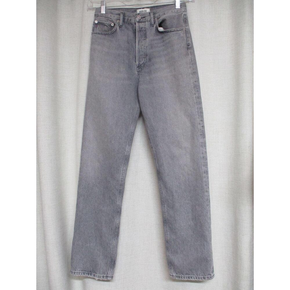 AGOLDE Faded Grey Organic Cotton Button Fly Straight Leg Jeans pants sz 27